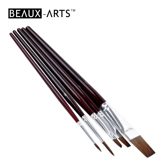 Acrylic Artist Art Paint Brush Set Pony Brush Sliver Aluminum Ferrule Paint Brush Set