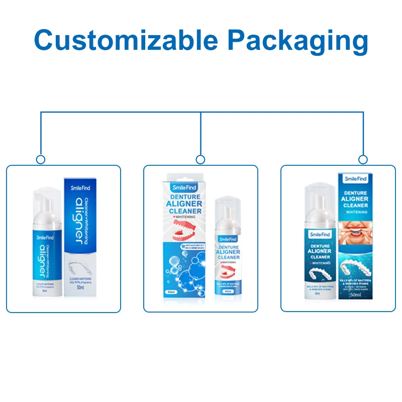 Smilefind 40ml Kills 99.9% Of Bacteria Foam Toothpaste Aligners Cleaner+Whitening For Teeth Veneers Retainers Cleaning