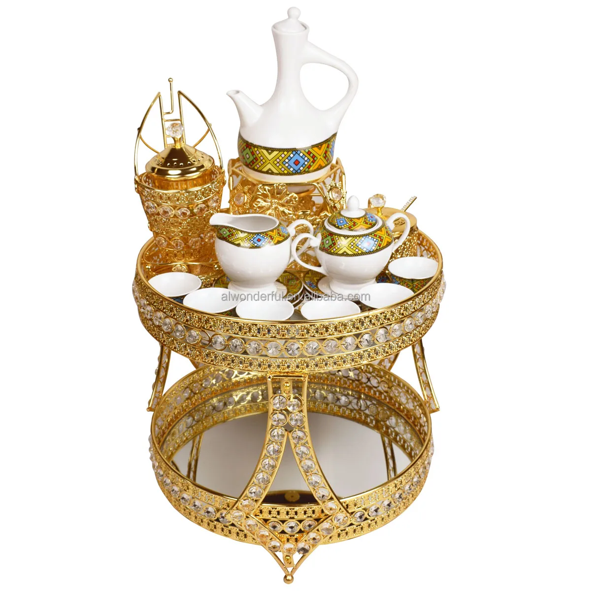 Горячая Распродажа 2020, Новое поступление, Круглый Золотой Эфиопский журнальный столик