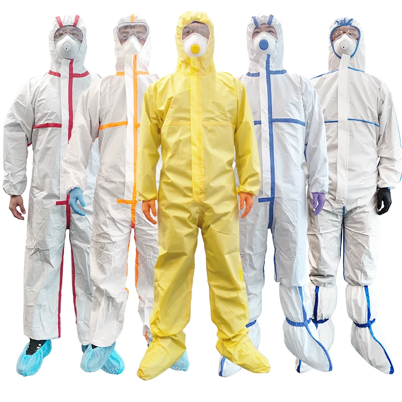 White Work Wear Uniform TYPE56 Microporous Anti Dust Chemical Particles Proof Protective Coverall Safety Clothing For Men