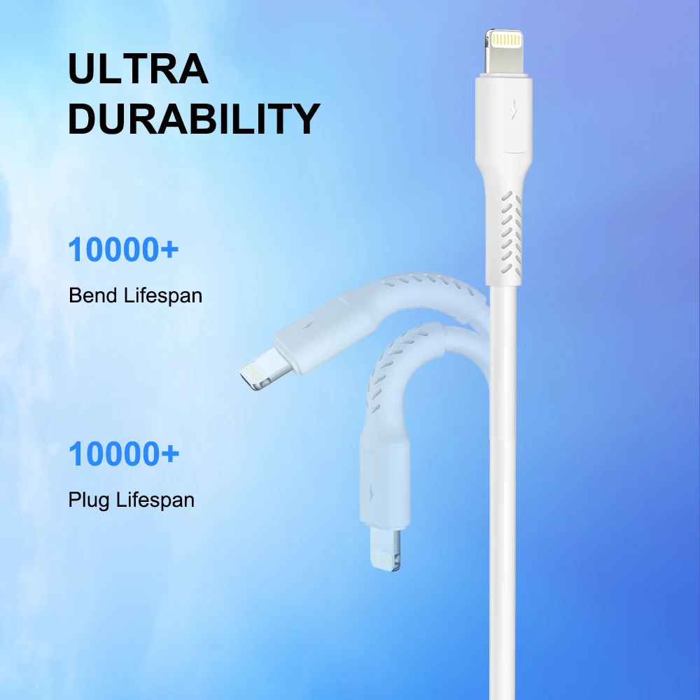 
ULIFTUS for iPhone Charging Cable PVC Blue Charger Cord For iPhone 11 / 11 Pro / 11 Pro Max Fast Charger Cable OEM 