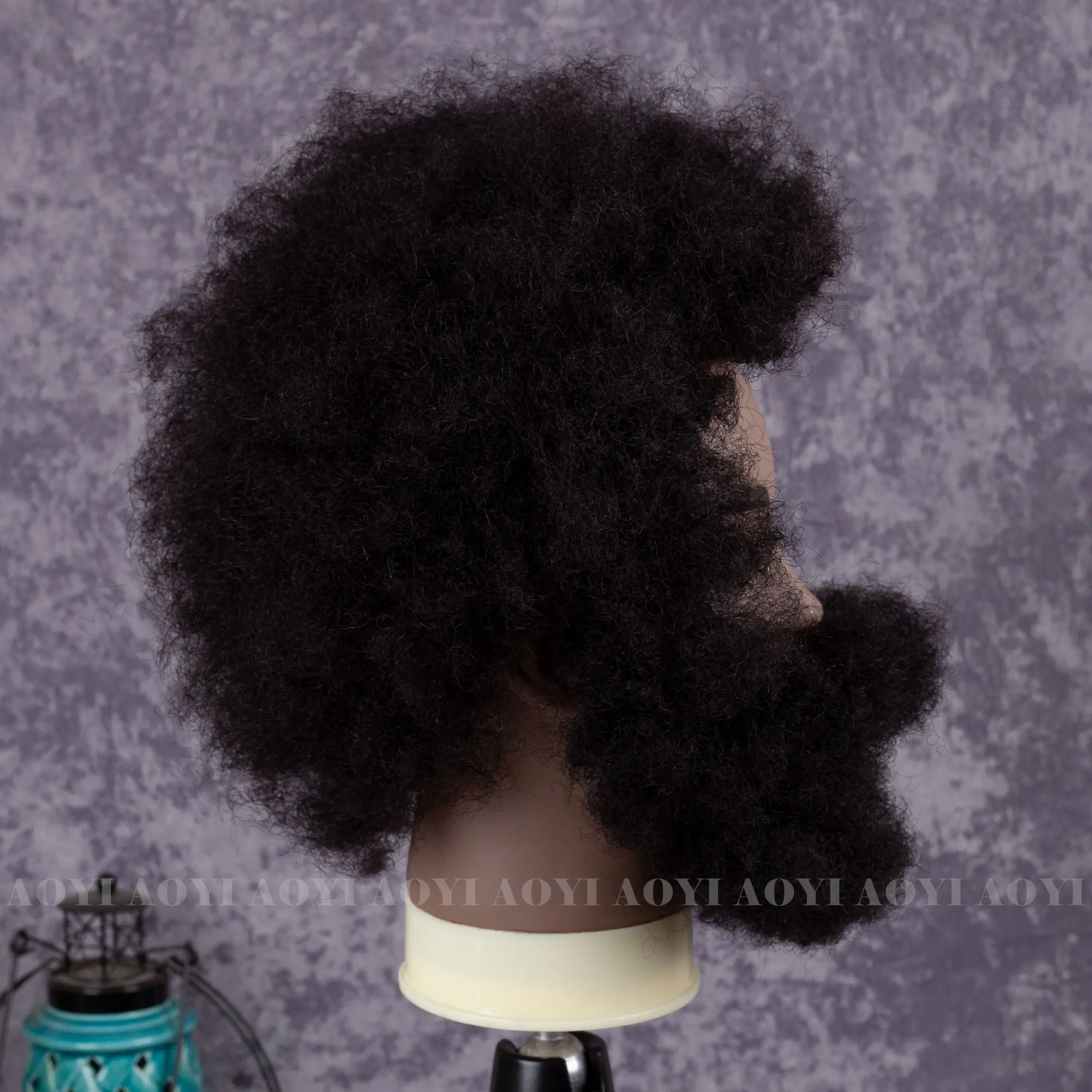 6 дюймов черный мужской baber afro настоящие человеческие волосы манекен тренировочная голова с бородой