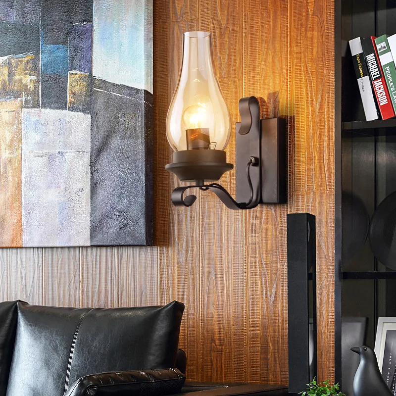 Chinese lanterns wall lamp glass sconce wall lighting for LED bulb E27