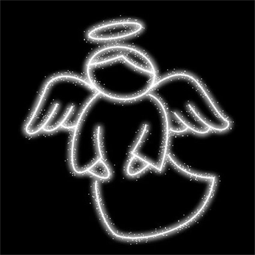 Custom cute angel acrylic neon 2D hanging flashing luminous Christmas  decoration  LED motif lights