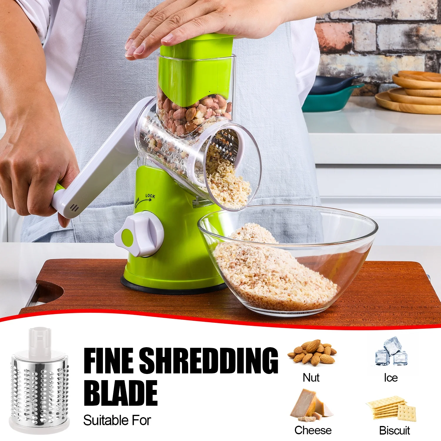 Green salad rotating vegetable grater slicer fruit and vegetable cutter slicer grater shredder