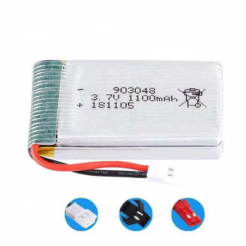 High Discharge Rating 903048 3.7v 1000mAh 1100mAh 25C Li-ion RC helicopter battery For Quadcopter Drone X5SW