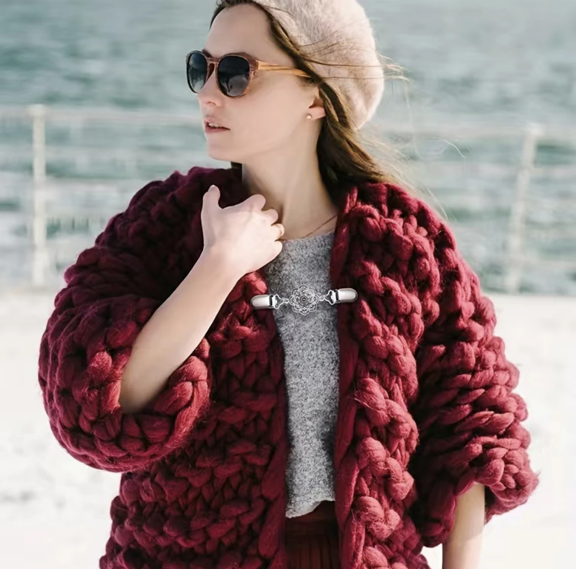 Retro Shawl Sweater Clips, Vintage Cardigan Collar Clips, Dress Shirt Brooch Clips For Women Girls