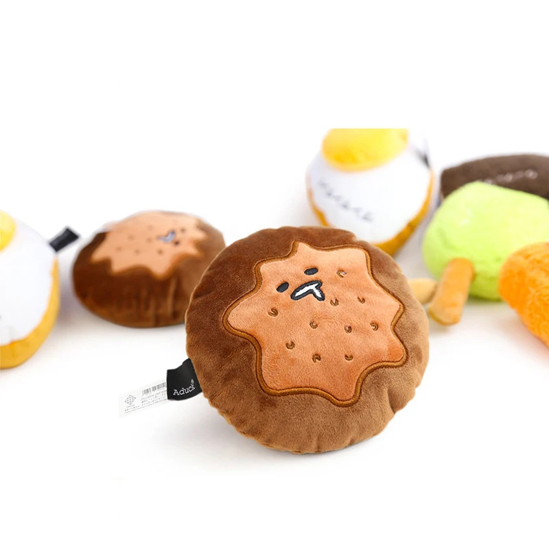 Кошка собака плюшевая игрушка в японском Корейском стиле хлеб печенье корм пищащая для собак