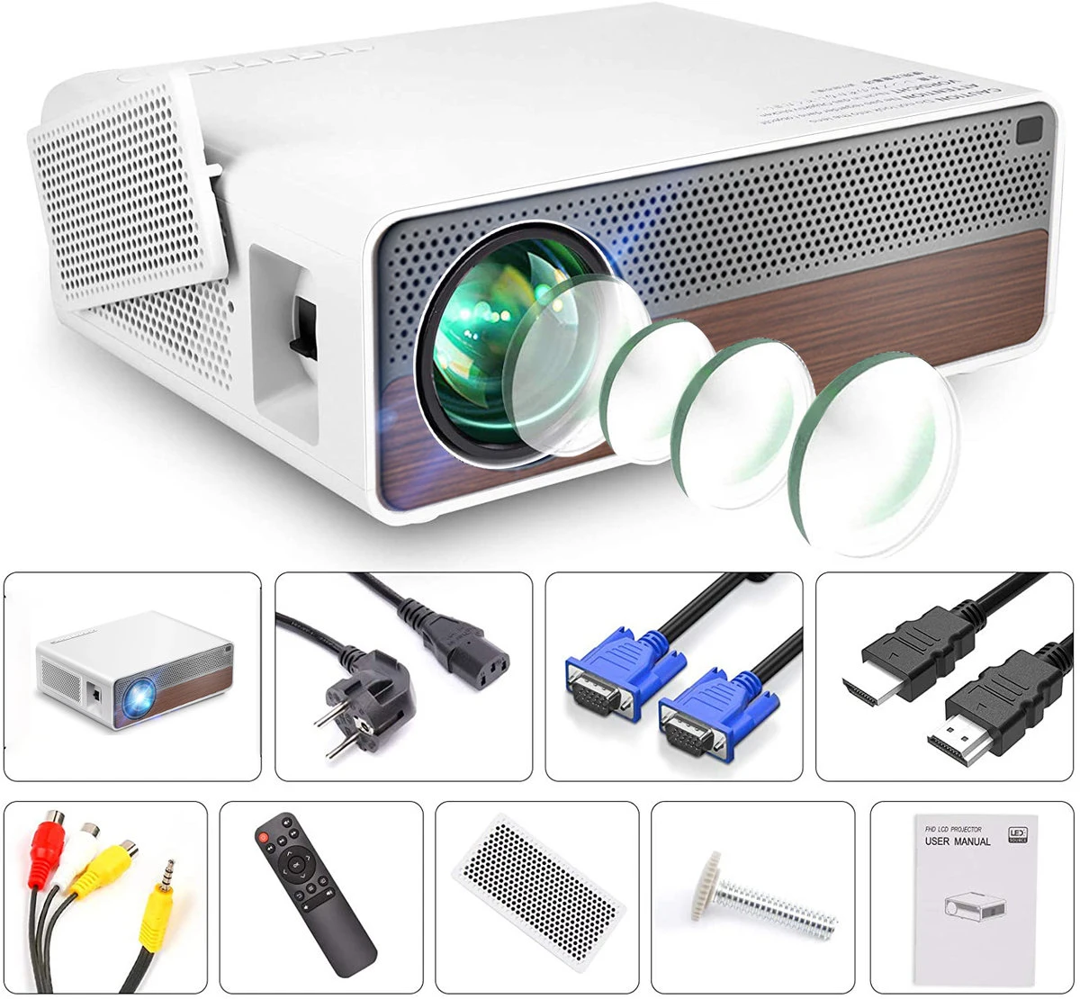 Best Price ZAOLIGHTEC A40 Full HD 1080P LED LCD Video Smart Portable Home Theater Cinema Projector
