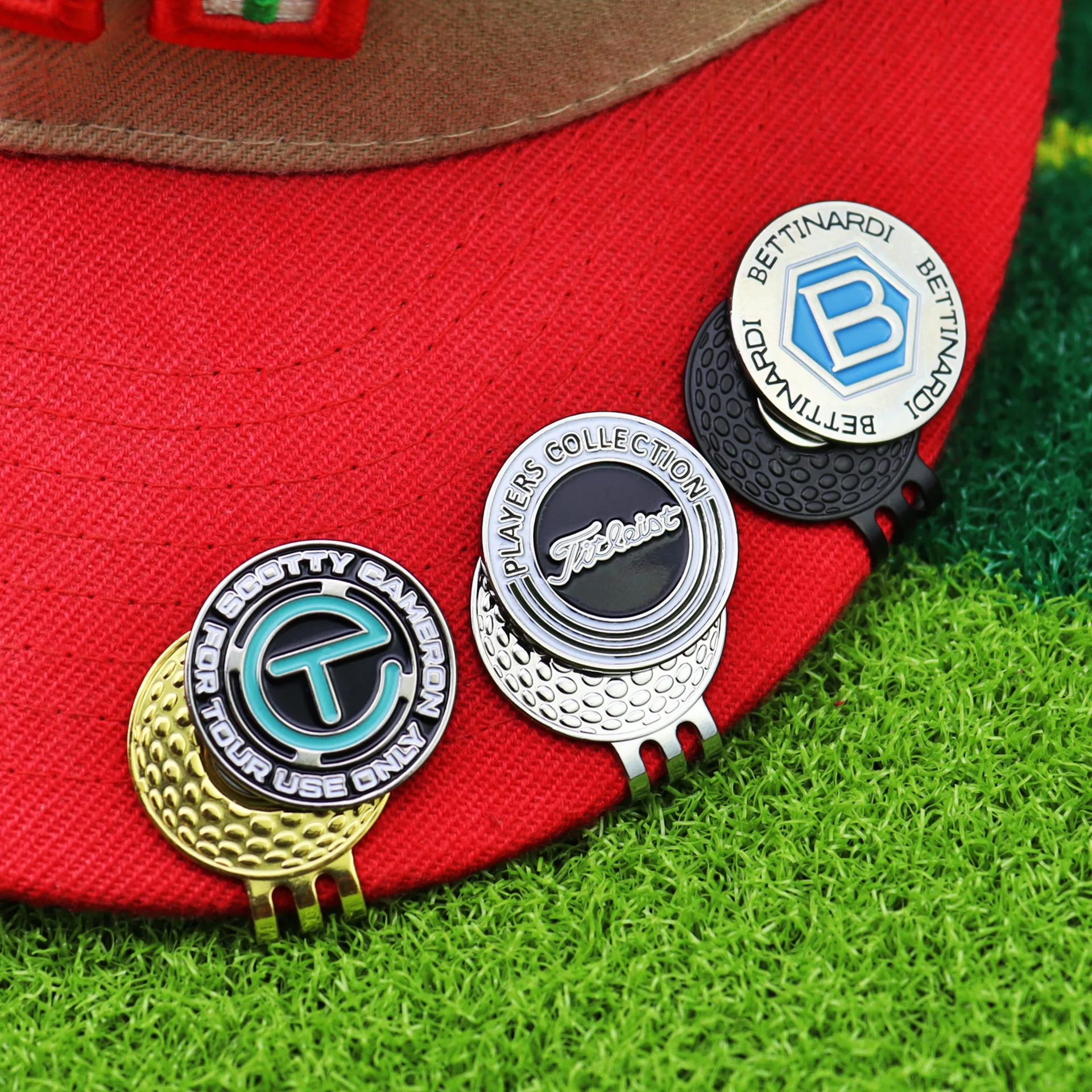 Customizable exquisite golf cap decoration clip Wholesale more golf ball marker hat clip golf accessories