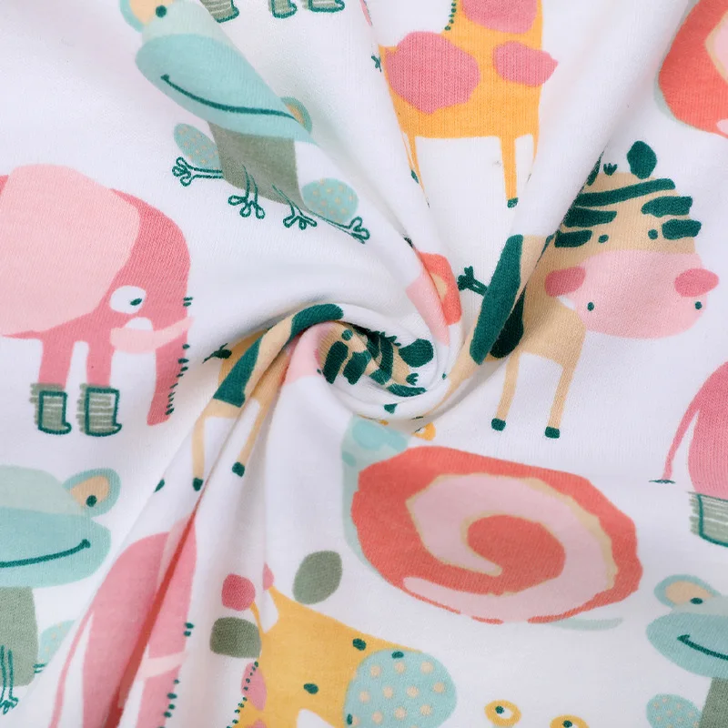 Hahoo 100% cotton interlock fabric Hot Sell organic cotton printed fabric for baby clothes
