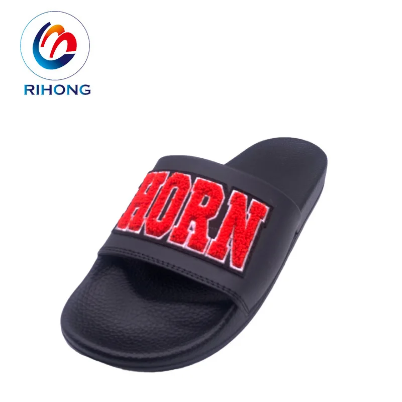 cheap price wholesale custom oem emboridary logo indoor home slide sandal house japanese slippers