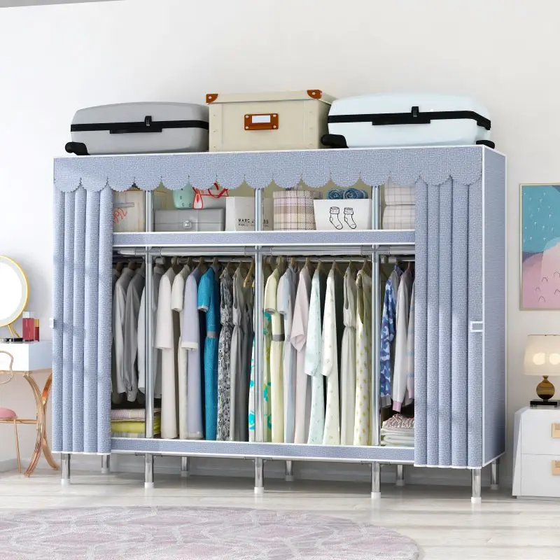 Wholesale Home Multipurpose Foldable Lacquer Metal Pipe Closet Wardrobe Large Size Clothes Storage Organizer Closets