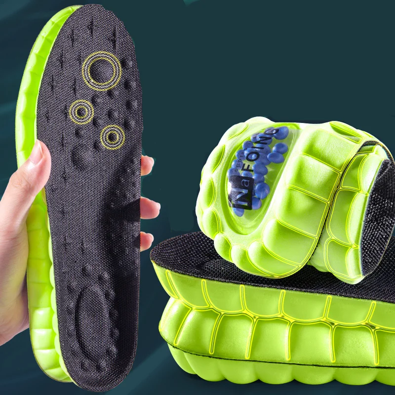 Pu Shock Absorption Massage Sports Insoles Popcorn Insoles Basketball Breathable Sweat Absorbing Argy Wormwood Insoles Wholesale
