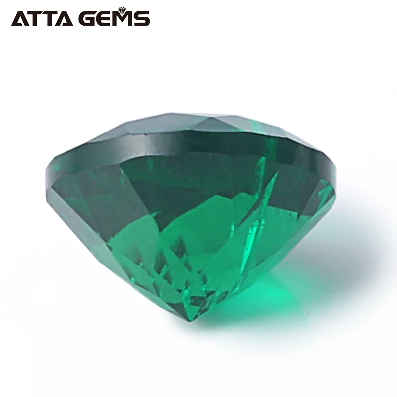 Hydrothermal Synthetic Emerald 6.5*6.5mm 1 Carat Round Cut Zambian Emerald Loose Gemstones