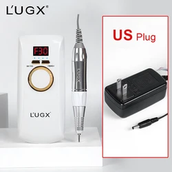 lugx CE/ROSH Professional nail polisher Portable rechargeable electric nail drill machine