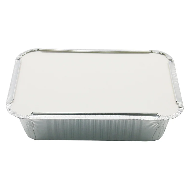Wholesale Silver Bakeware Pie Pan Aluminum Foil Square Aluminum Foil Container Disposable Takeaway Packaging
