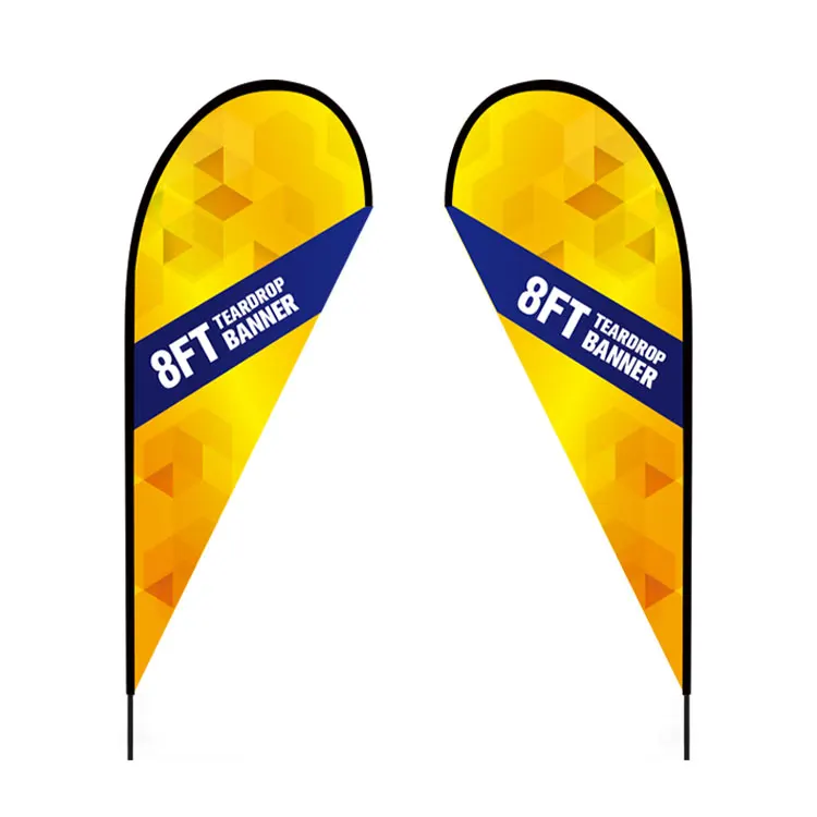 Factory Wholesale Full Color Print Sublimation Beach Teardrop Feather Flag Banner