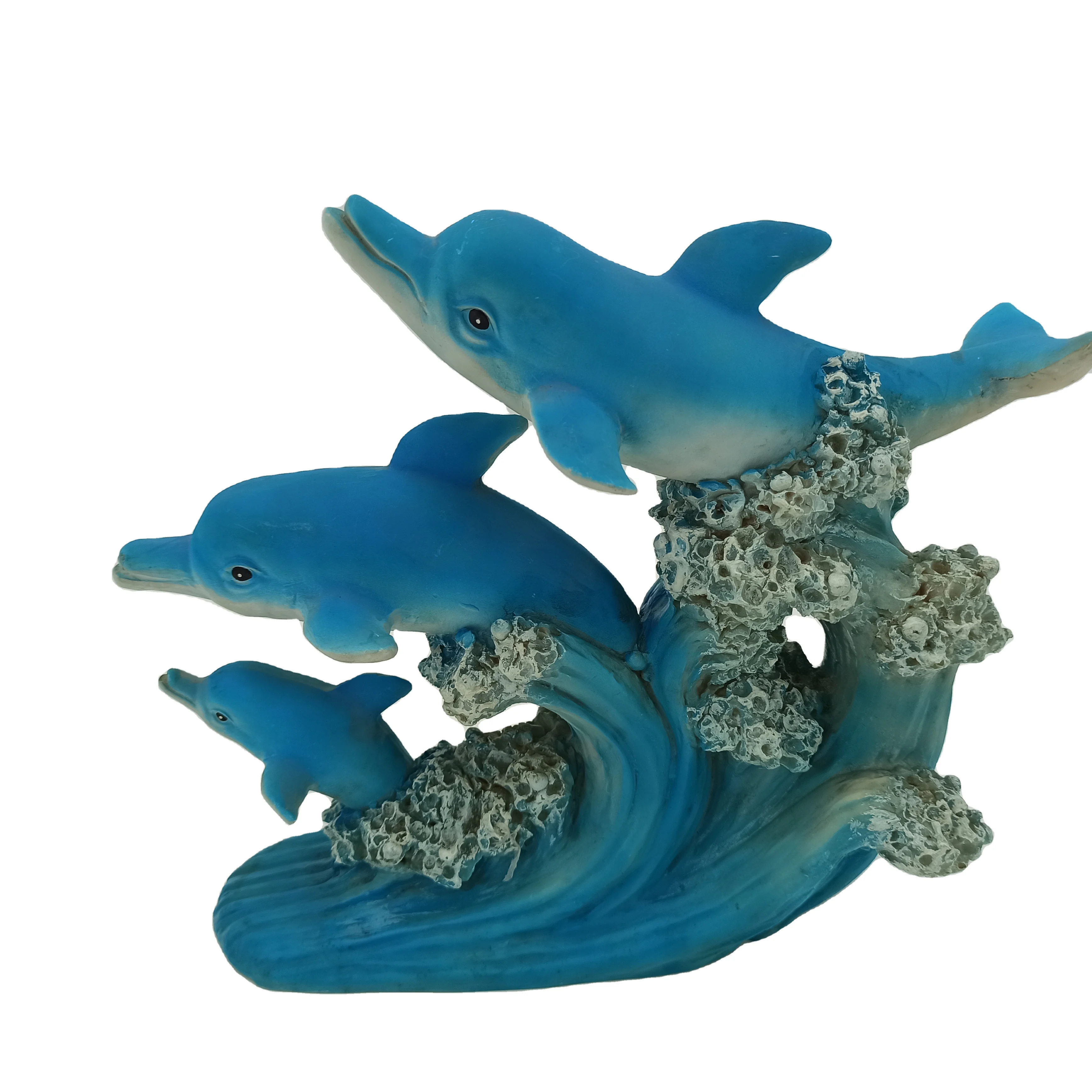 Factory Hot Sale Resin Craft Unique Animal Ornament a Group of Dolphin Ornament