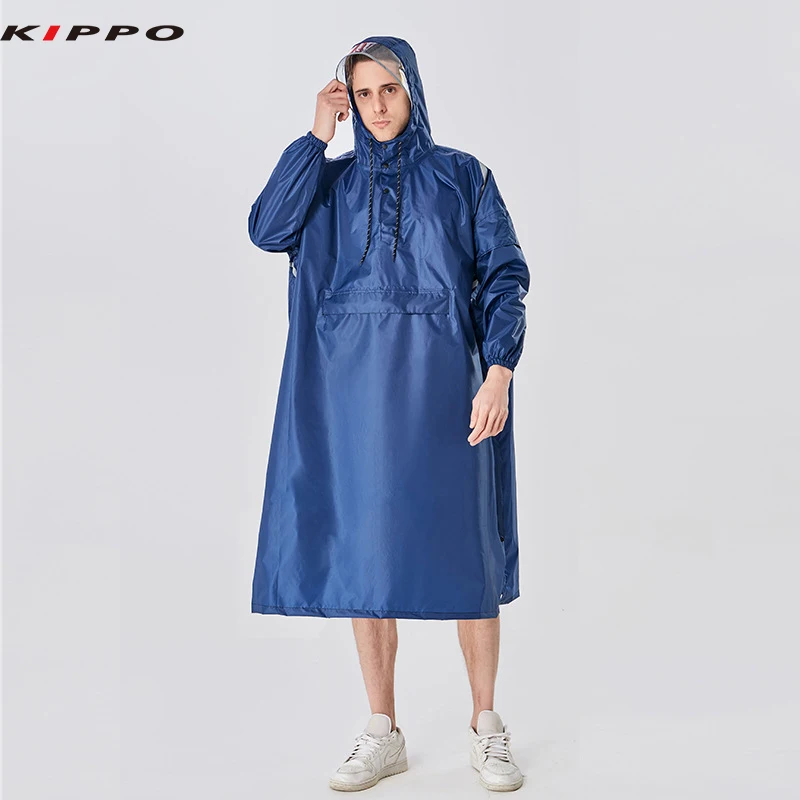 Kippo poncho raincoat printed Rain Poncho with Reflective Stripe hiking Outdoor Activities bike poncho