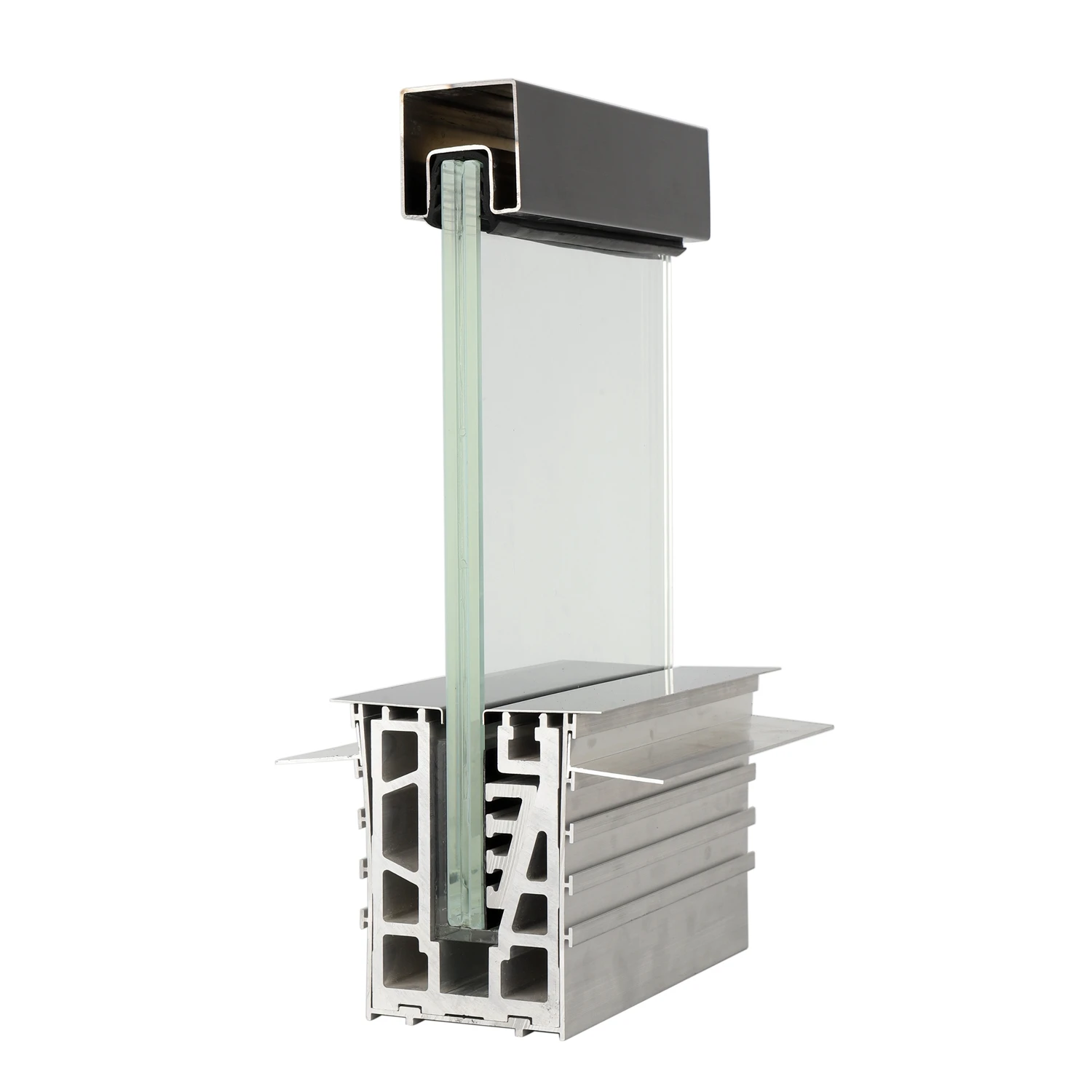 Customized Service Aluminum U Profile Stainless Steel Square Slot Cap Rail Fitting for Stair Terrace Glass Railing