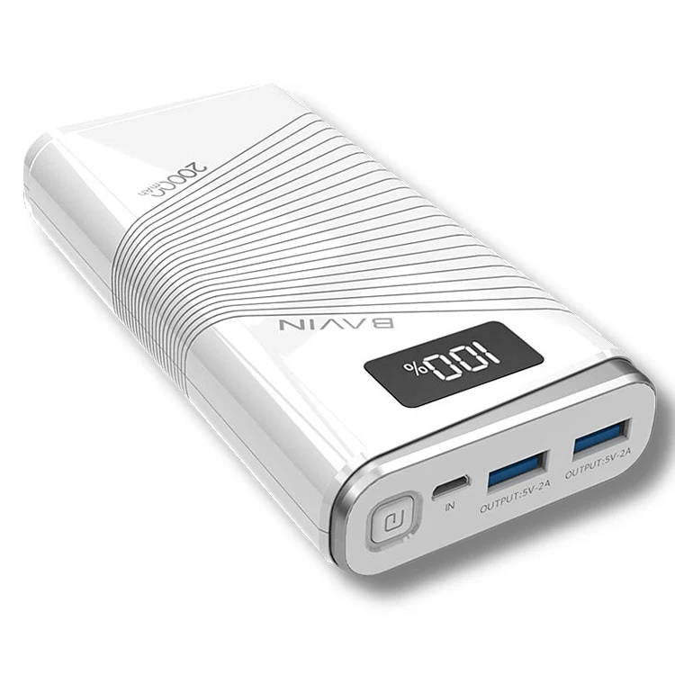 BAVIN Price Ultra large capacity LED Display powerbank 20000mah power banks oem 20000 mah portable power bank For Mobile phone