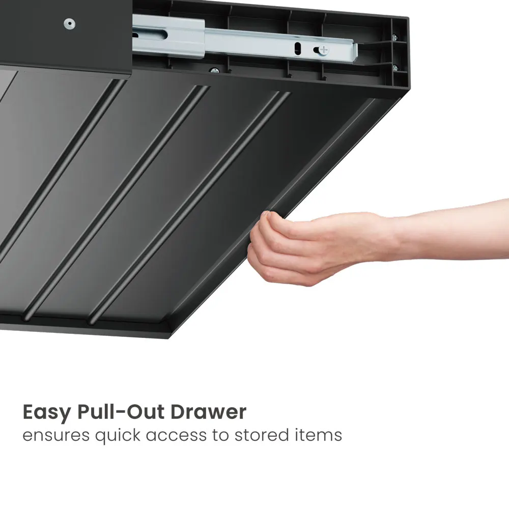 Large Size Pullout Drawer Storage Steel Office Accessories Ultra Slim Organizer Under Desk Storage Organizer Tray Desk Drawer