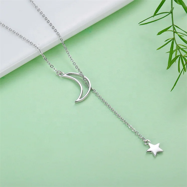 OEM Youchuang minimalist turquoise star necklaces horoscop pendant fashion 925 sterling silver jewelry moon gold plated necklace