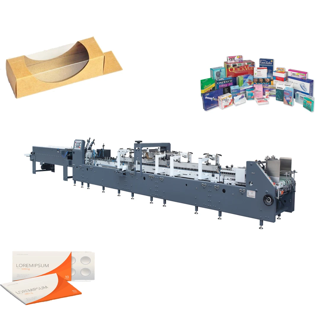 GAOKE High-Speed 300m/min 4 lines E flute carton custom box folder gluer making machine GK-1100-AS-Y
