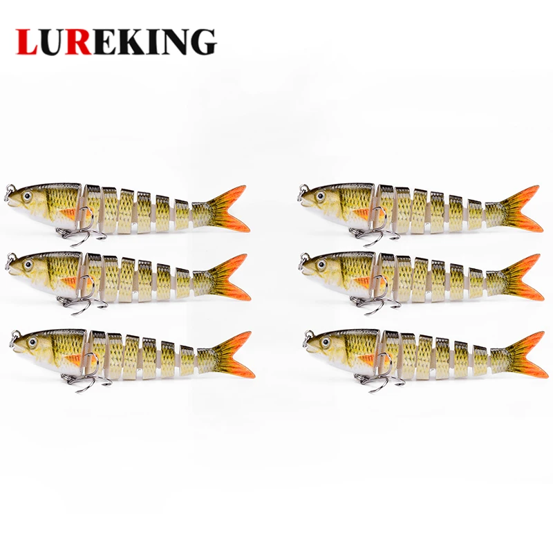 Artificial Hard ABS Plastic Fishing Lure Swimbait ,  Section Multi Jointed Fishing Lures For Bass