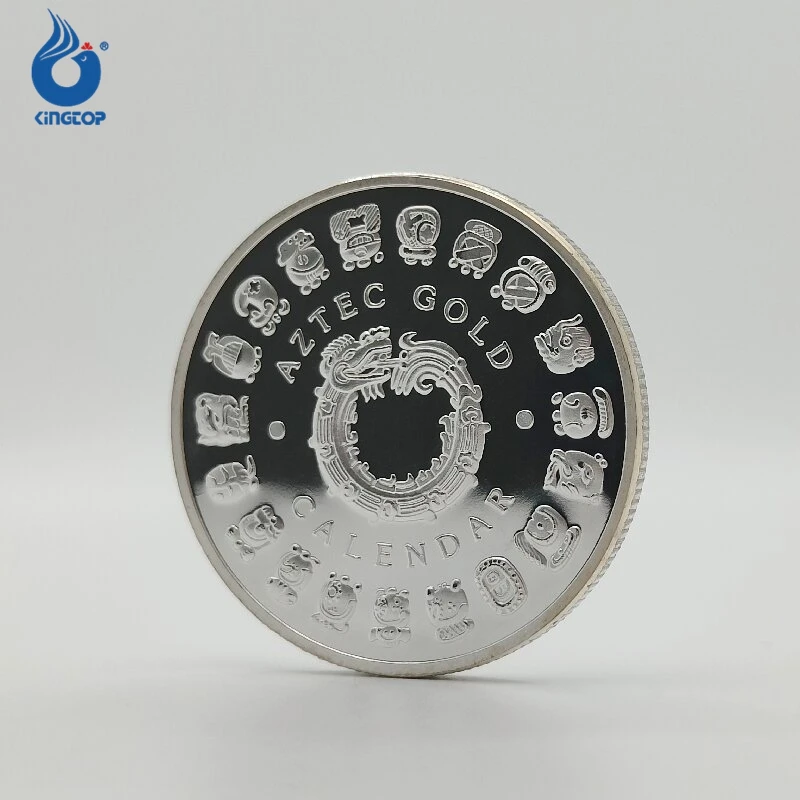 Mayan Coin Aztec Mexican Commemorative Time Coin Medals Sliver Plated Museums Antiques Tourist Attractions Dragon Coin