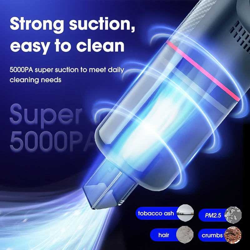 Portable Car Vacuum Cleaner Handheld 5000Pa Other Vacuum Cleaners Accessories 3M Cigarette Lighter
