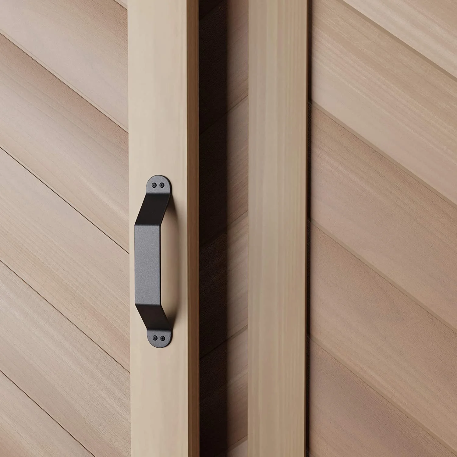 Europe Black Barn Door Handle Pull Set Curved Handle Camel Drawer Lock Cabinet Handle