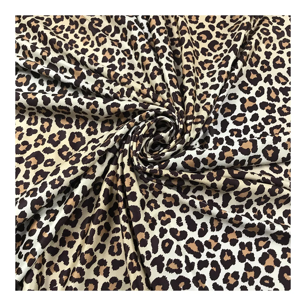 Hot selling leopard pattern swimming lycra fabric polyester for garments