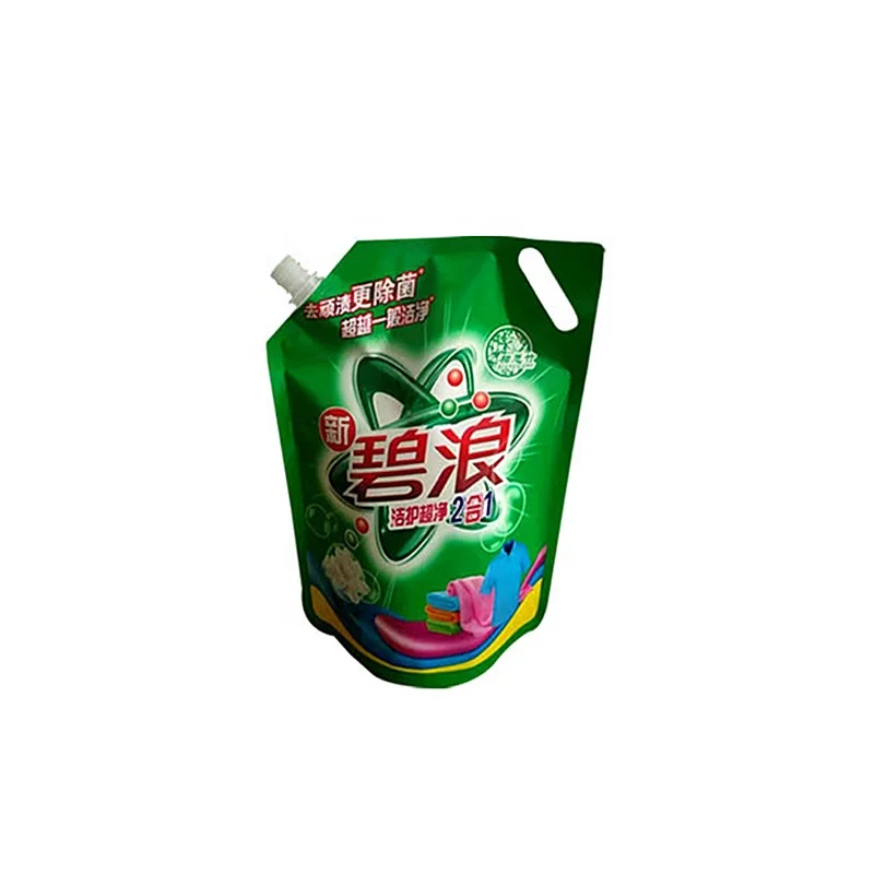 Laundry Detergent Liquid Packaging Pouch Custom Plastic Stand Up Spout Bag For Liquid Soap