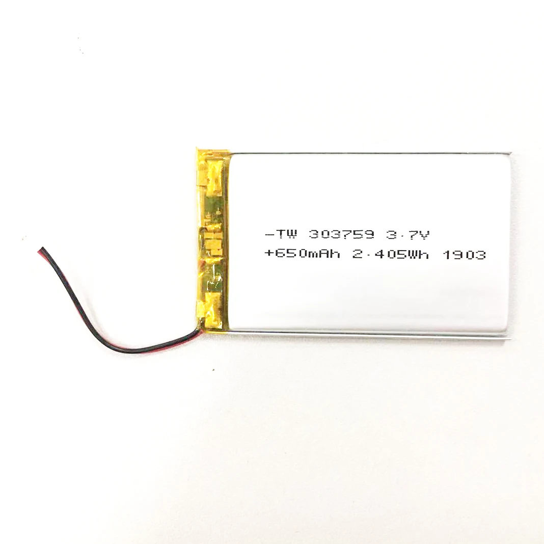 TaiWoo Lipo Battery 3.7V  650mAh  303759  Li-polymer Battery for Electronic Products Toys