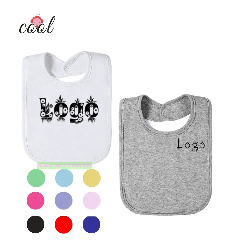 CPC 2021 OEM 11colors 100% 190gsm combed cotton customize plain white bibs cotton printed baby bibs  custom baby bibs