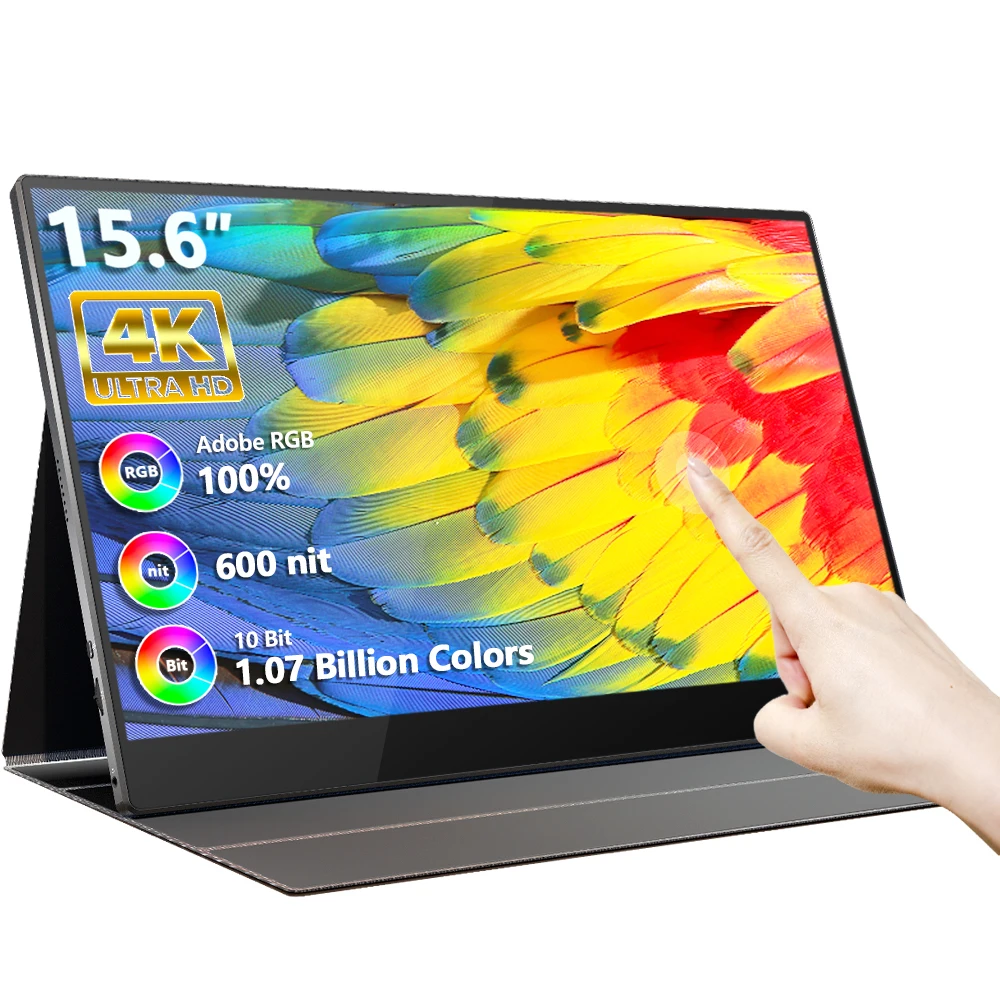 SIBOLAN 600 Яркость 100% цветной охват 15 6 дюймов uhd 4k портативный монитор type-c с чехлом-подставкой сенсорный экран