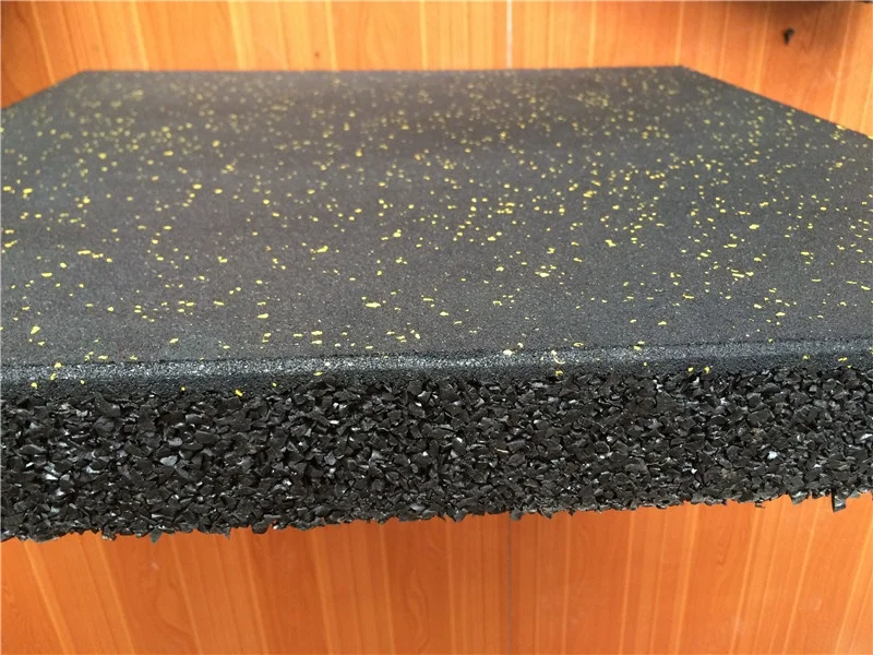 Waterproof Gym Mat Pure Black Color With Colorful Dots