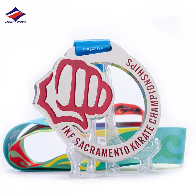 Longzhiyu 16 years medal wrestling judo manufacturer custom lady karate medal wholesale jiu jitsu gold medals