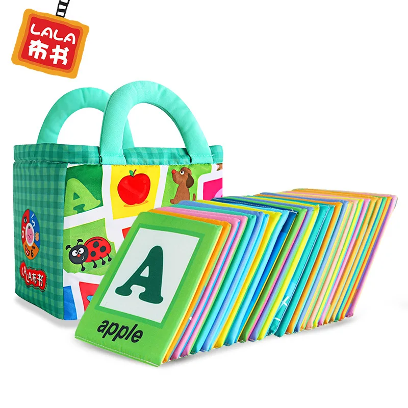 26 Letters Cloth Card with Cloth Bag Early Education Toy post card learning resources cloth book