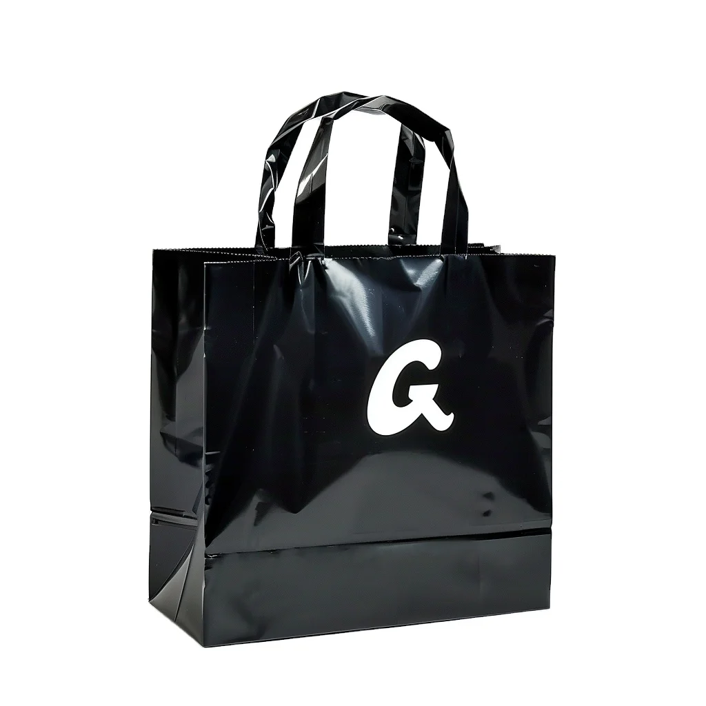 Christmas Holiday Gift Bag With Handle Custom Printed Full Graphic Toy Mall High Quality Food Grade Plastic Shopping Bag