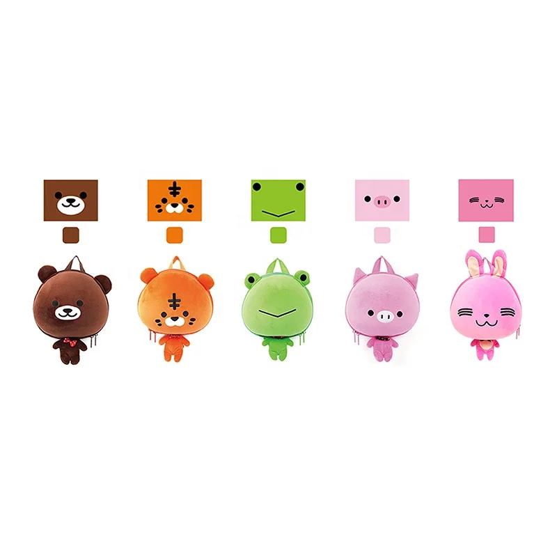 SUPERCUTE 3D kids toys bag custom logo animal toy plush teddy bear backpack bags for kids