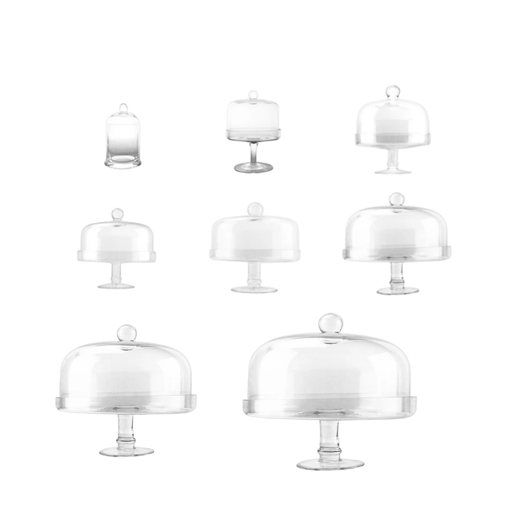 Wholesale custom handicraft modernity style cake stand glass dome cake cover for home and cake decor