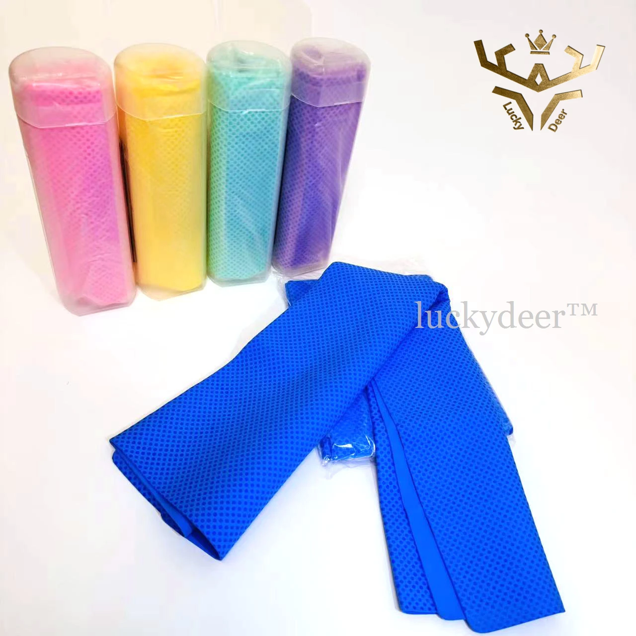 OEM Branded PVA Towel High Quality Swimming Cooling Dotted Chamois Golf Cycling Gym Towel Sports Cold Scarf Ice Sponge Cloth