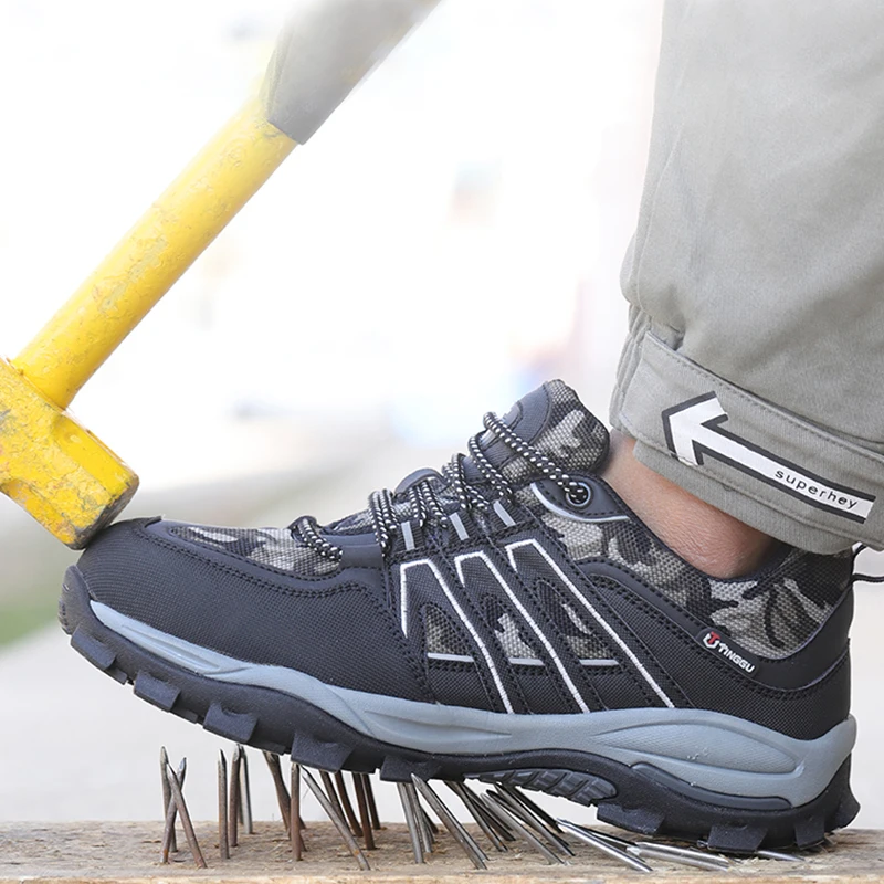 Fashion industrial oil resistant working sneaker  casual sport safety work shoes for men