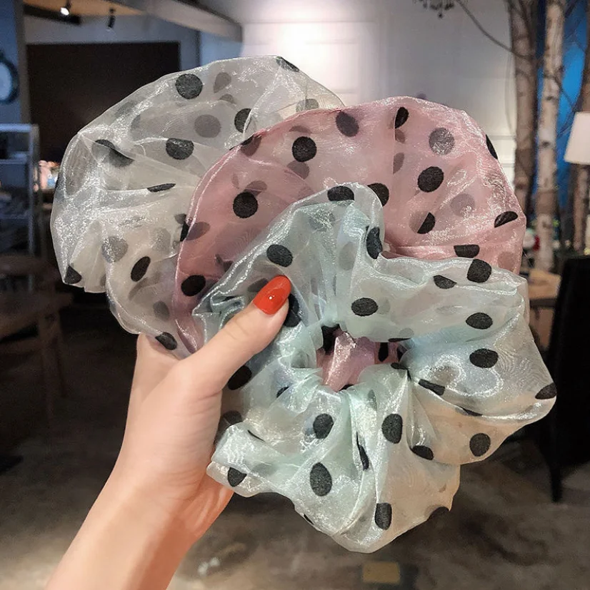 Korean web celebrity wave point large intestine hair circle ins retro style headrope large simple temperament rubber band