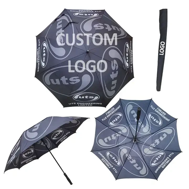 Custom logoUV Big Large Windproof Rain Parapluies corporate gifts Golf folding Umbrella With Logo Printing For Promotion