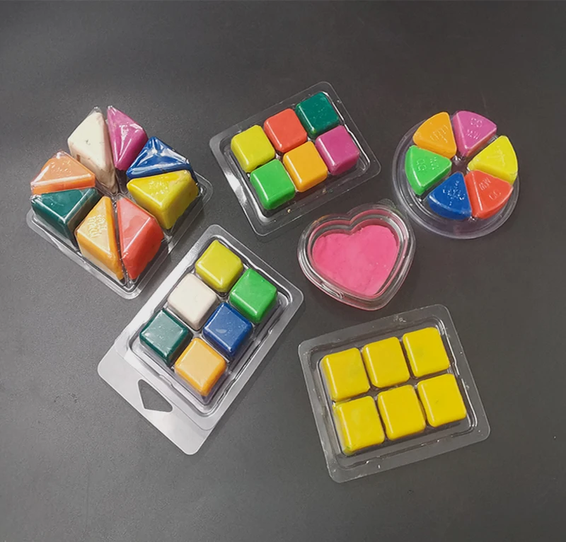 
customized blister 6 8 12 cavity wax melt box packaging tray container 