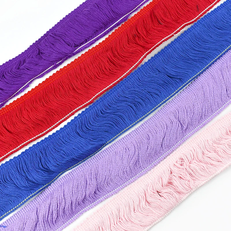 Meetee RC301 38mm DIY Home Textiles Sewing Garment Accessories Tassel Fringe Trim Ribbons Colored Cotton Thread Tassel Lace